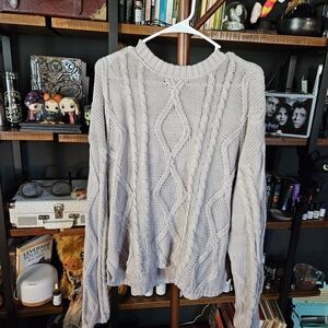 Wild Fable Textured Knit Sweater - Soft Gray